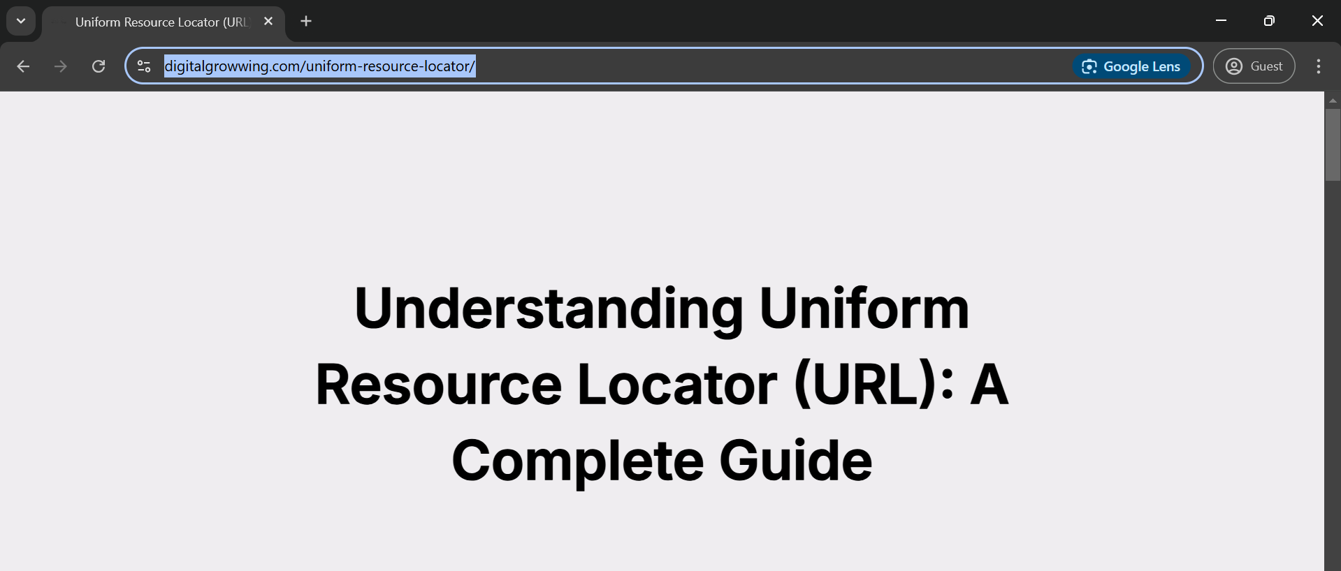 Uniform Resource Locator